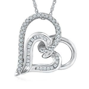 1/3 ct. tw. Diamond Heart Pendant, Sterling Silver